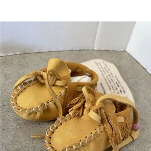Yellow Leather Kids Moccasins